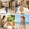 thumbnail image 3 of Women's Summer Sleeveless Tank Top Cami Casual Wear Oversized Round Neck Striped Knit Solid Color Loose Fit Beach Vacation Streetwear Fashion Essential Gift for Women | CSEONE,Beige L, 3 of 6