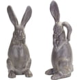 thumbnail image 2 of Melrose Cement Rabbit Figurines - 16.25" - Gray - Set of 2, 2 of 2