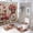 style-652, variant on 4 Piece Decor Shower Curtains Sets Love Heart Rose Bicycle Bathroom Sets with Curtain Rug Toilet Cover And U Shaped Mat Happy Valentine's Day Bathroom Accessories Set Decor with 12 Hooks Set