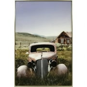 Crestview Collection Old Timer Multi-color Tempered Glass Art