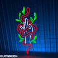 thumbnail image 3 of Glowneon Snake Hand Leaves Neon Sign, Abstract Snake Hand Led Light, 3 of 5