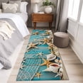 thumbnail image 5 of Coastal Beach Washable Runner Rugs 2'x6', Starfish Conch Low Pile Throw Entryway Rug Non-Slip Sturdy Edge Binding Carpet for Indoor Bedside Entrance Bedside, 5 of 9