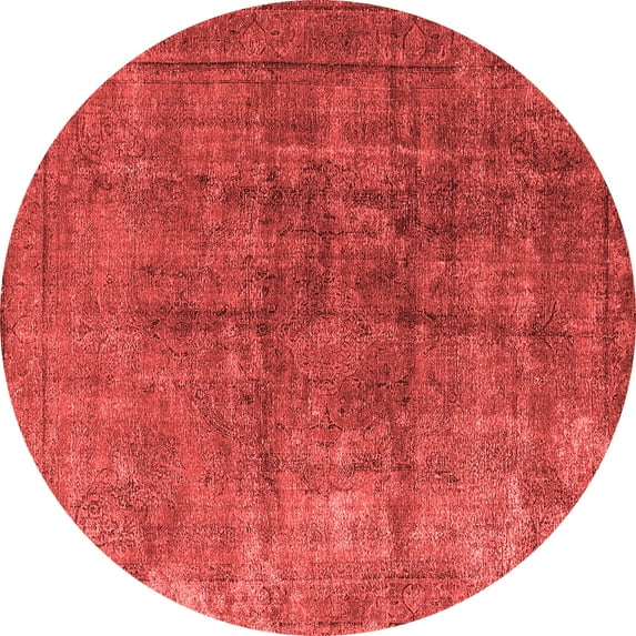 Ahgly Company Indoor Round Oriental Red Industrial Area Rugs, 8' Round