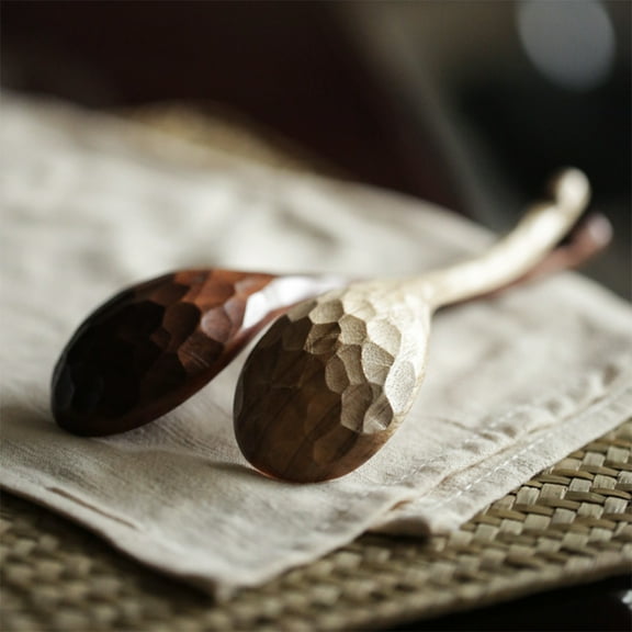 PAMINGONO 2Pcs Wooden Cooking Spoon With Long Handle For Professional Kitchens