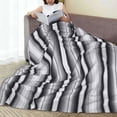 thumbnail image 6 of Lsque Black White Gray Mexican Blanket Serape Stripes Pattern Fuzzy Fleece Throw Blanket Extra Large,Super Soft,Fluffy and Warm Blankets for Couch,Bed,All Season Use-40"x30", 6 of 7