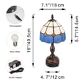 thumbnail image 3 of Kiven Cordless Table Lamp, Dimmable Bedside Lamps for Nightstand with Glass Lampshade, Tiffany-Style Rechargeable Desk Lamp for Reading Home Decor Bedside,1-Light, 3 of 7