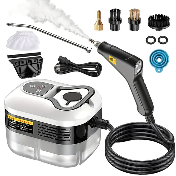 High-pressure steam cleaner, portable high-temperature bathroom steam cleaner with 3 brush heads, home steam cleaner for kitchen, furniture, home, and car cleaning