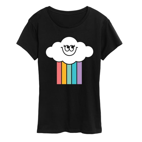 Instant Message - Retro Rainbow Cloud - Women's Short Sleeve Graphic T-Shirt