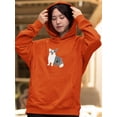 thumbnail image 2 of Cute Monochrome Happ Corgi Hoodie Women -Image by Shutterstock, Female 4X-Large, 2 of 4