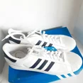 thumbnail image 4 of NWB Ad-id-as Originals Superstar II White Navy Blue Sneakers G17070 size 19 Shoes, 4 of 6