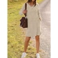 thumbnail image 2 of SIEANE Womens Long Sleeve Sweater Dresses V Neck Casual Fall Dresses With Pockets S-XXL, 2 of 5