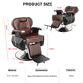 thumbnail image 6 of Barber Chair Hydraulic Reclining Salon Chair Styling Chair Hair Chair 360 Degrees Rolling Swivel Barber Chairs for Barbershop Hair Salon Spa Equipment Brown, 6 of 9