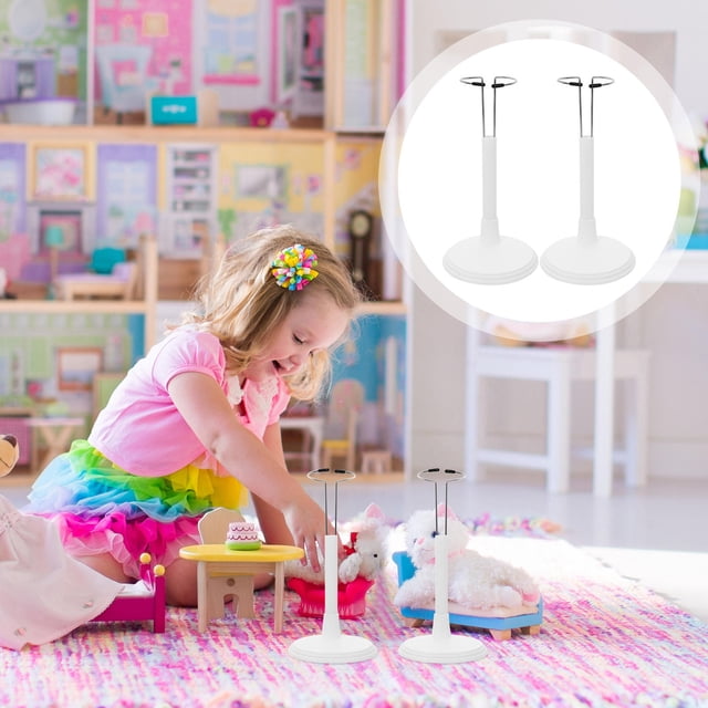 USHOBE 2pcs Portable Doll Stand Display Rack Support for Dolls Home and Store Organization