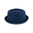 thumbnail image 2 of Epoch Hats Company  Washed Denim Cotton Fedora Hat (Men's), 2 of 5