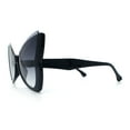 thumbnail image 6 of Womens Butterfly Upside Down Half Rim Plastic Oversized Sunglasses Black - Smoke, 6 of 8
