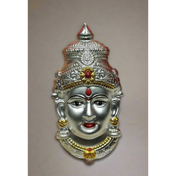 silver plated lakshmi muktut/face for vara lakshmi pooja/ housewarming pooja