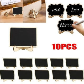 10 Pack Mini Chalkboards Signs with Easel Stand, Small Chalkboards