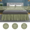thumbnail image 2 of REGALWOVEN Brushed Microfiber Bed Skirt, Elastic Dust Ruffle, Full Olive Green, 2 of 7