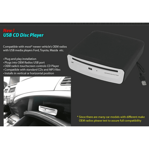 bibliotheek dienblad wees gegroet USB Integrated Add-On Single USB CD Player For Select Make & Models (note  vehicle at checkout) - Walmart.com