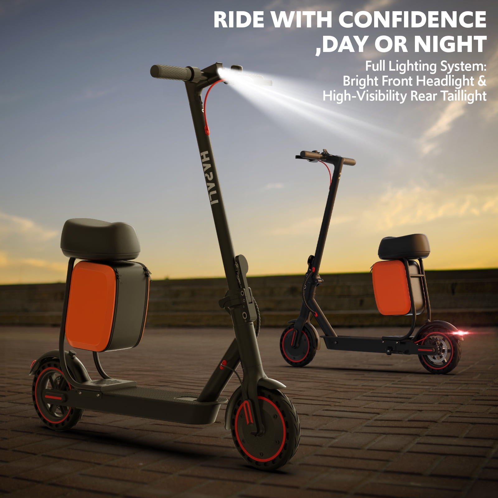 Electric Scooters for Adults with Seat,Peak 550W Motor, Folding E-Scooter Up to 21 Miles & 19 MPH, 36V 7.5Ah Battery
