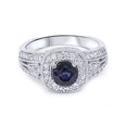 thumbnail image 4 of Bague Vintage Saphir Bleu & Diamant 1 5/8ct Or Blanc 14K, 4 of 4