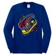 thumbnail image 2 of Wild Bobby, Colorful Sneakers Chucks Streetwear Mens Long Sleeve Shirt, Royal, Medium, 2 of 3