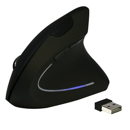 Vertical Mouse Wireless Ergonomic 2.4 GHz Optical Mouse with Adjustable DPI 800 / 1200 / 1600 DPI 5 Buttons with USB