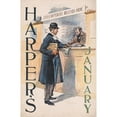 thumbnail image 2 of Edward Penfield 17x24 Black Ornate Framed Double Matted Museum Art Print Titled: Harper's January (1894), 2 of 5