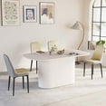 thumbnail image 2 of Medieval Modern Cream Style MDF Dining Table and PU Dining Chair Set with 4 Chairs, Easy Assembly for Home Kitchen, 2 of 9