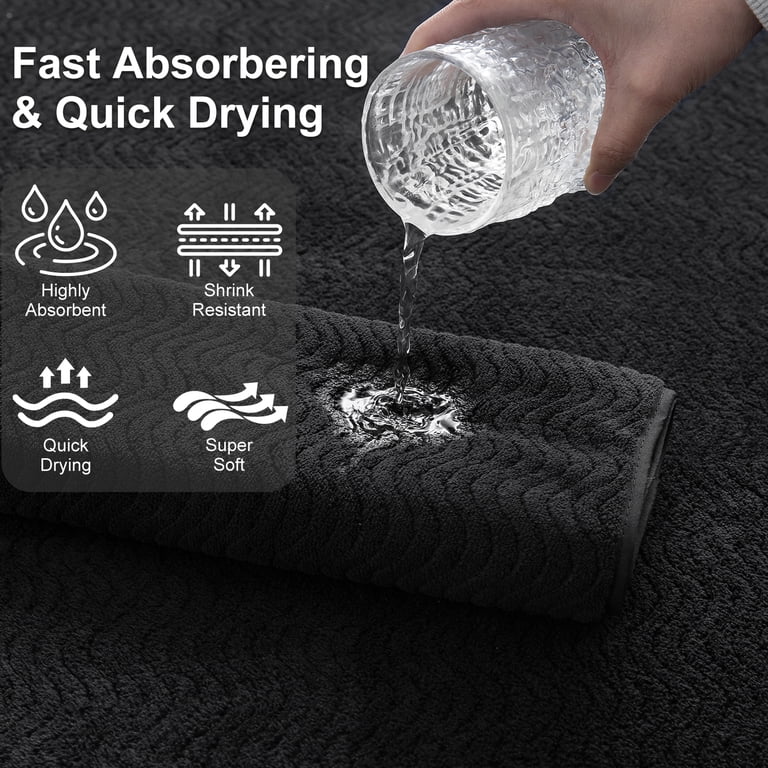Covina Home 8-Piece Microfiber Bath Towel Set, Black photo 2