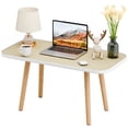 thumbnail image 3 of Coffee Table, Rectangle Modern Tea Table, Living Room Center Display Coffee Table for Solid Legs, Wood Grain, Easy Assembly, 3 of 8