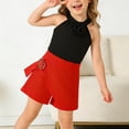 thumbnail image 5 of Mifsaly Girls 2 Piece Summer Outfit Sets Halter Neck Sleeveless Tops with 3D Rose Applique and Decorative Buckle Wrap Skort Shorts Kids Fashion Party Casual Clothes, 5 of 6