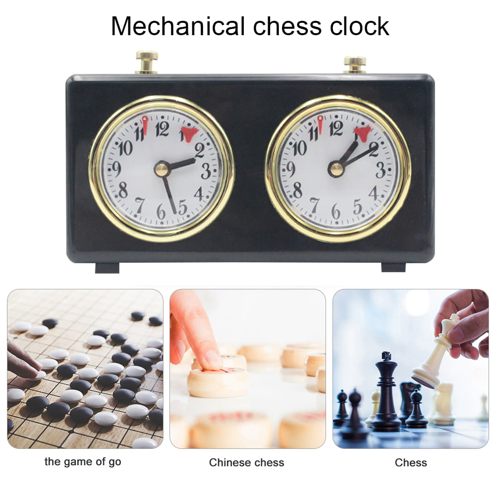 Wooden Chess Clock Timer Competition Game Gift Wind-Up Mechanical Accessories A