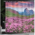 thumbnail image 3 of Ambesonne Landscape Shower Curtain, Mountain Village Fall, 69"Wx70"L, Pink Green, 3 of 4