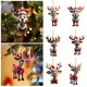 thumbnail image 3 of Colgante de árbol de Navidad con dibujos de ciervos en 2D, ambiente de fiesta de Navidad, gorro de Papá Noel con dibujos de ciervos, doble impresión, decoración de Pascua, 3 of 4