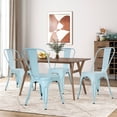 thumbnail image 2 of CL.HPAHKL Dining Chairs Set of 4, Metal Kitchen Chairs 330LBS Weight Capacity, Stackable Indoor Outdoor Chairs for Kitchen Dining Room Café Restaurant Bistro Patio Bar Chairs, Blue, 2 of 7