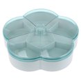 thumbnail image 1 of Transparent Lid Snacks Case Dried Fruit Divided Plate Food Snack Tray Nuts Candy Storage Box Flower Shaped Storage Case (Green Single-layer), 1 of 8