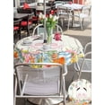 thumbnail image 4 of Outdoor Tablecloth with Umbrella Hole and Zipper, Easter Round Table Cloth 54 Inch Waterproof Tablecloth, Spring Farmhouse Watercolor Bunny Eggs Wood Grain Picnic Table Cover for Patio Camping, 4 of 7