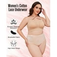 thumbnail image 5 of GAI YI Women's High Waisted Cotton Briefs Ladies Lace Underwear Soft Stretch Full Coverage Panties 4 Pack, 5 of 6