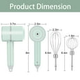 thumbnail image 2 of KWELLK Mini Wireless Hand Mixer, 20W Ultra Power Cordless Portable Kitchen Mixer Handheld Mixer With 3 Speed + 2 Stainless Steel Accessories Food Mixer for  whisking egg , Cream, Cake, 2 of 7