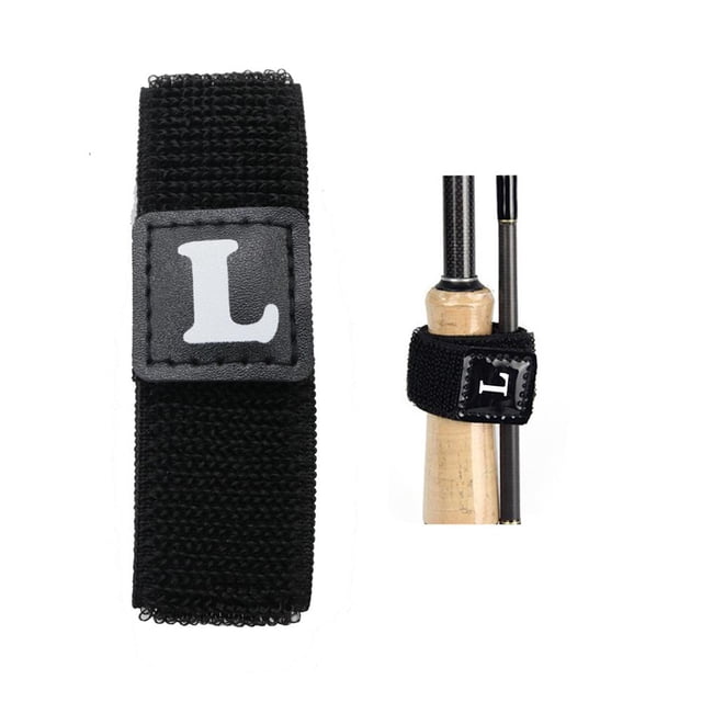 Pesca 2 uds cubiertas para caña de pescar Protector de guante de poste + cinturón de banda de envoltura de corbata (negro)