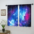 thumbnail image 4 of Galaxy Outer Space Nebula Kitchen Curtains (2 Panels 27.5 x 39 Inch) Blue Rod Pocket Universe Planets Fantasy Starry Art Printed Living Room Bedroom Window Drapes Treatment Fabric WW-CLLE, 4 of 6