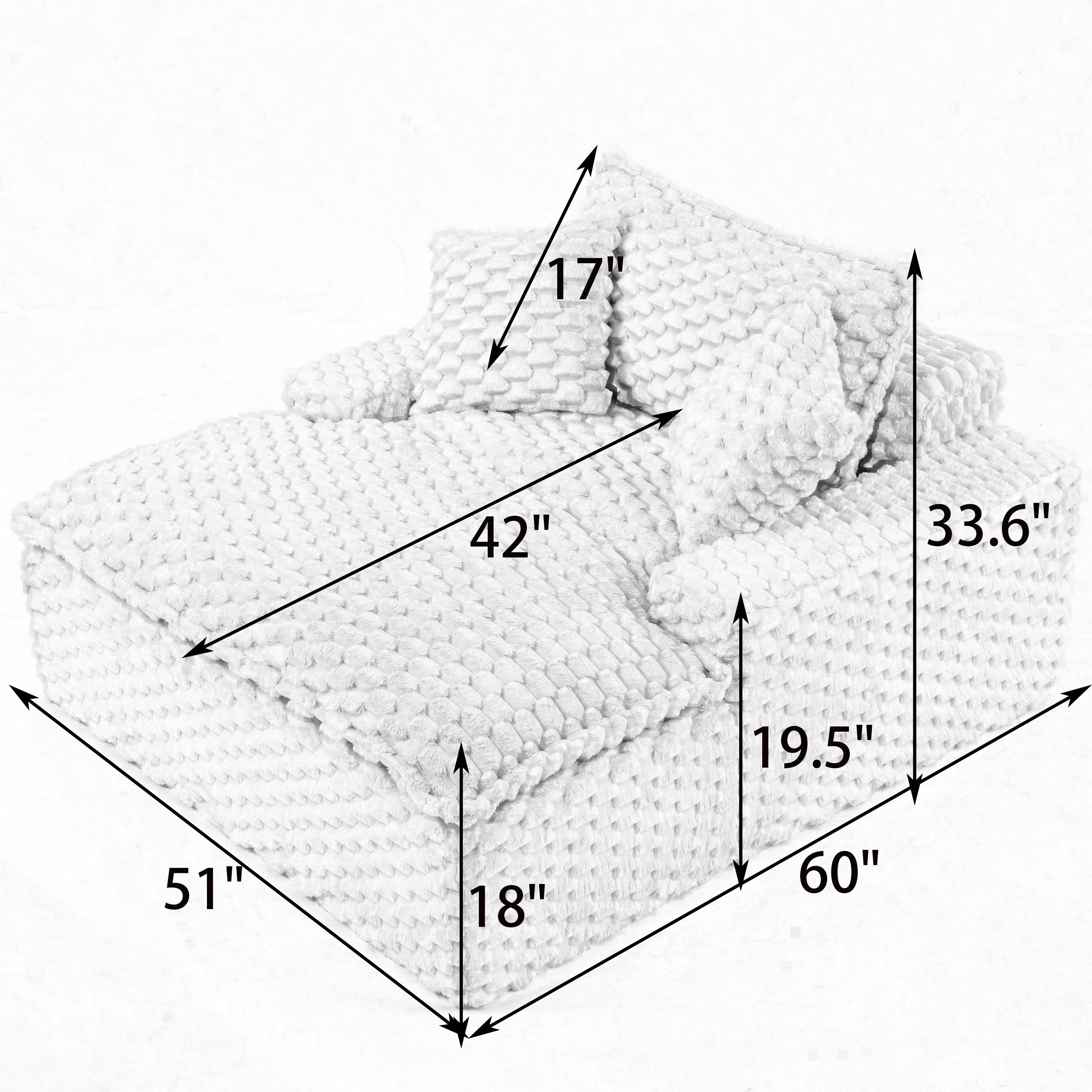 BSHTI 51 inch Comfort Bearing Sofa Couch,Two Pillows and One Backrest Sofa Bed with Suitable for Living Rooms