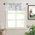 thumbnail image 2 of White Marble Valances for Windows Grey White Abstract Art Rod Pocket Curtain Valance Window Treatment Short Curtains for Kitchen Living Room, 60"x18", 2 of 5