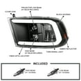 thumbnail image 4 of Spec-D Tuning Black LED Light Bar Projector Headlights Compatible with 2009-2018 Dodge Ram 1500 2500 3500, Left + Right Pair Headlamps Assembly, 4 of 6