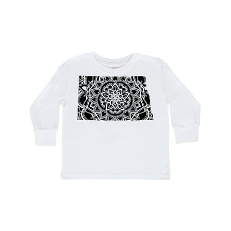 

Inktastic North Dakota Silhouette Mandala Gift Toddler Boy or Toddler Girl Long Sleeve T-Shirt