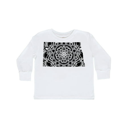

Inktastic North Dakota Silhouette Mandala Gift Toddler Boy or Toddler Girl Long Sleeve T-Shirt