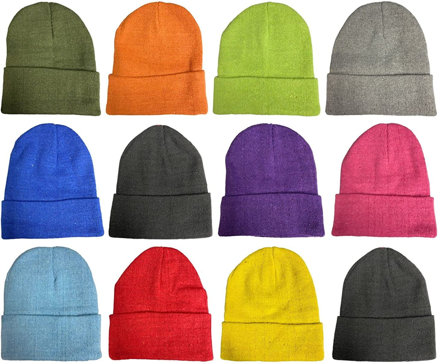 Yacht & Smith 12 Pack of Winter Beanie Hats Bulk for Men Women Kids