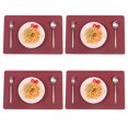 thumbnail image 1 of Coofit 4PCS Faux Leather Placemat Water & Oil Proof Rectangular Table Mat Dining Mat, 1 of 10