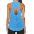 thumbnail image 5 of MESSUEN Athletic Tank Tops for Women Open Back Tops for Women Crew Neck Muscle Workout O Neck Breathable Backless Tank Yoga Tops Shirt Basic Tees for Women Womens Tank Tops Summer Blue XL, 5 of 5